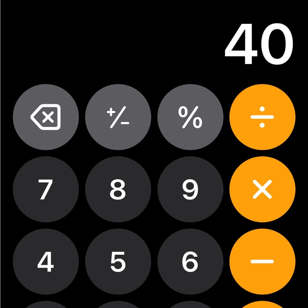 Black and Orange Calculator Interface